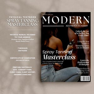 Spray Tanning Masterclass Manual Textbook (Physical Book)