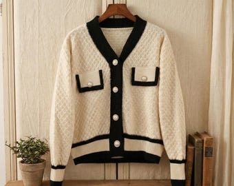 Korean Loose Knit Cardigan Women Long Sleeve Cozy Casual Autumn Winter Sweater