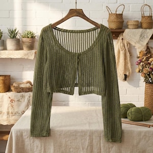 Opengewerkte gebreid crop vest dames doorschijnende mesh knoop voorkant Y2K lichtgewicht zomer gelaagdheid