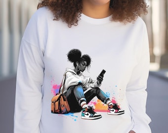 Streetwear Teen Sweatshirt, Urban Fashion Graphic Top