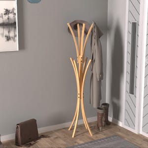 Wooden Hat Rack Stand Entryway Coat Rack Stand,Adjustable Wooden Standing Coat Rack, Wooden Hat Boot Stand,Cloth Standing Coat Hanger Stands