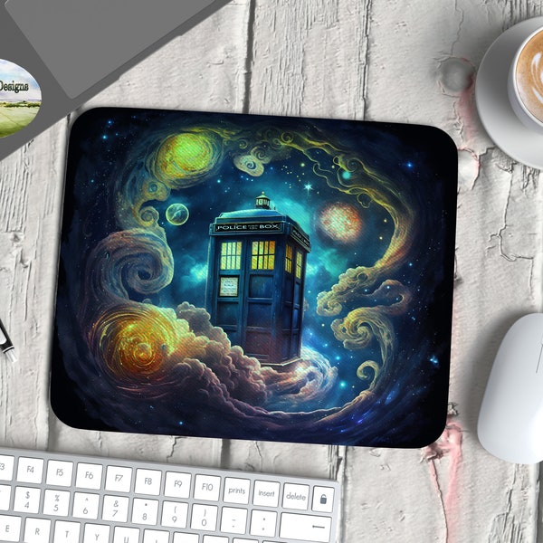 Tardis Inspired Mouse Pad, 7.75" x 9.25", 1/4 inches thick