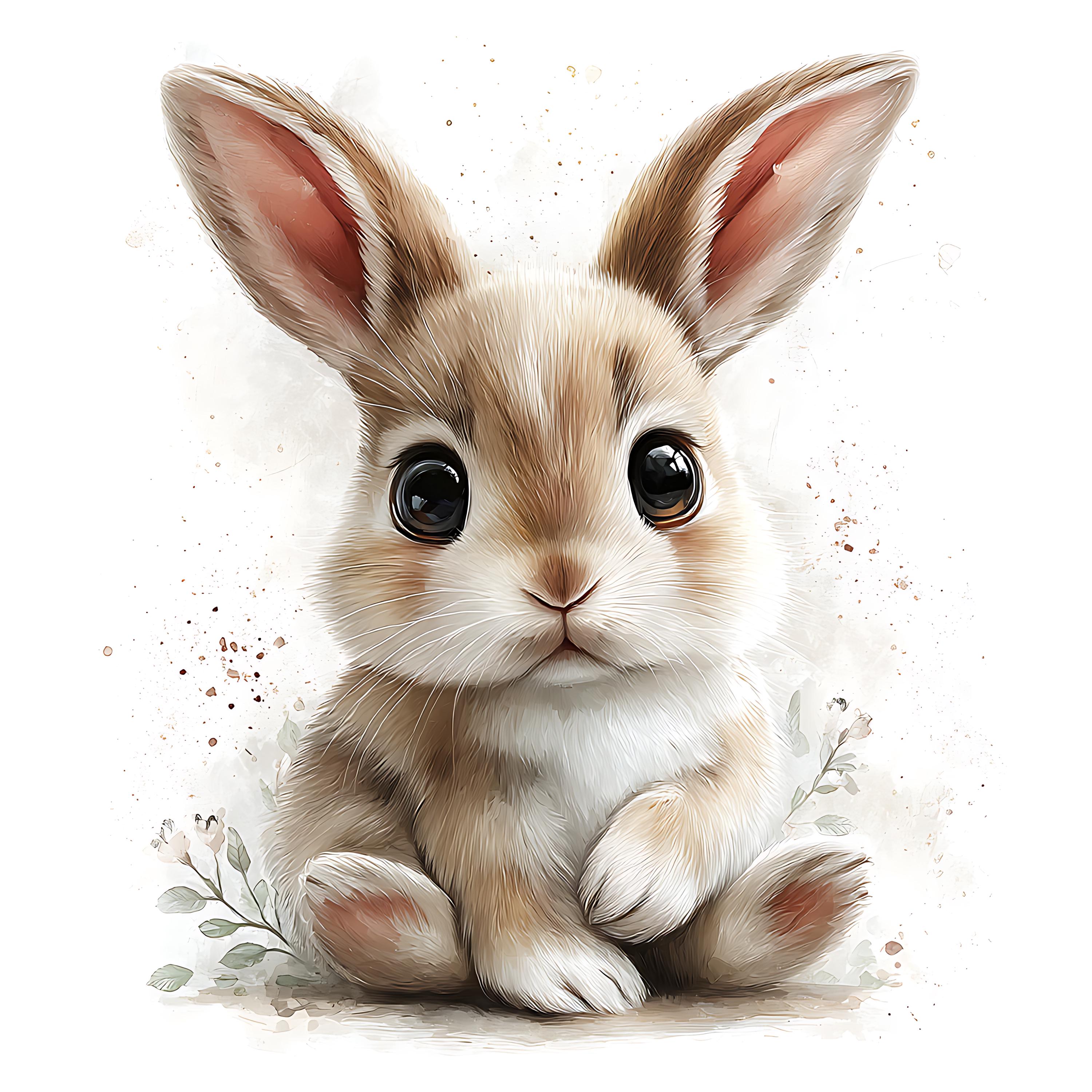 Baby Bunny Watercolor Illustration Rabbit Art Print Nursery Wall Decor ...