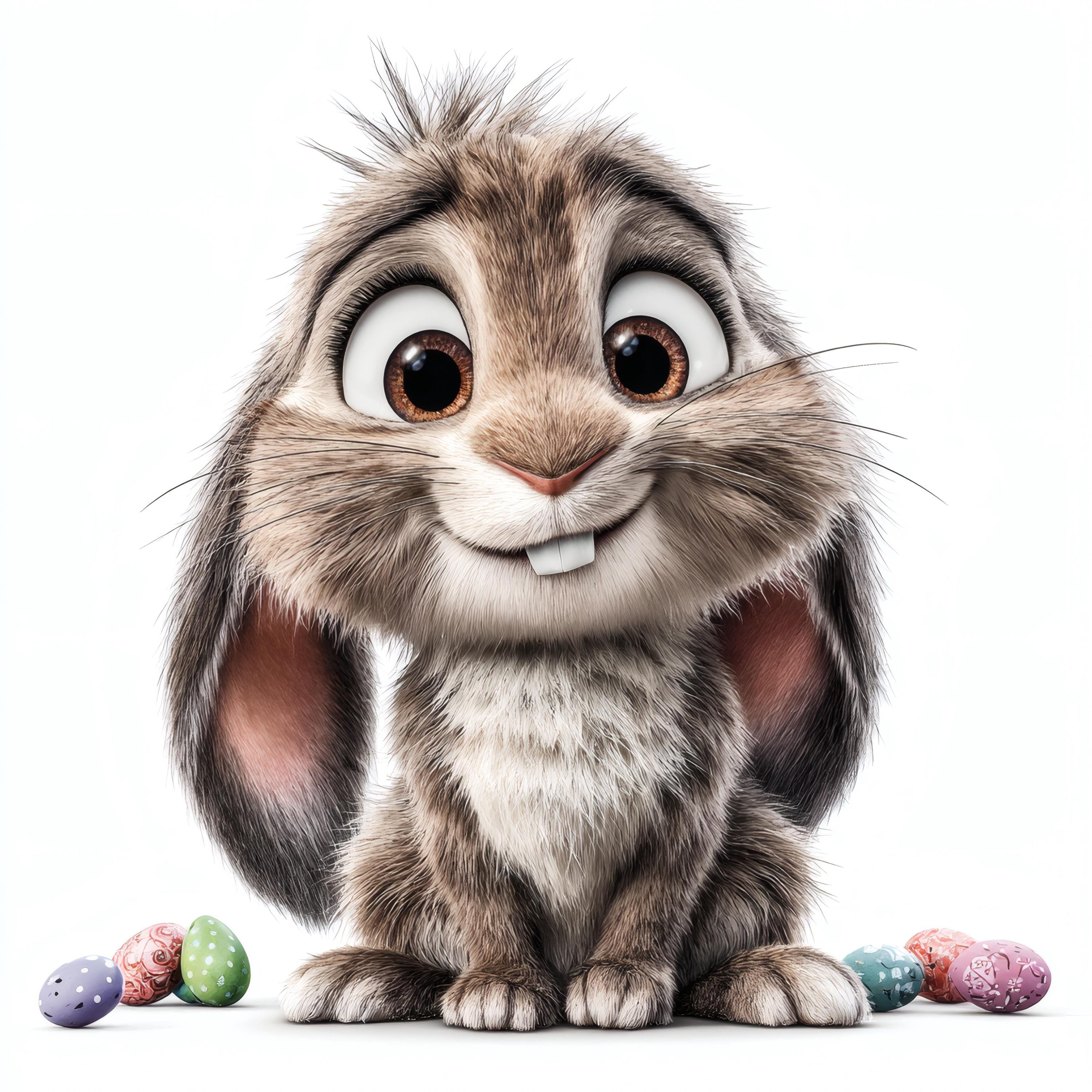Cute Rabbit Clipart, Quirky Bunny Character Art, Adorable Rabbit ...