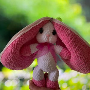Strawberry Bunny Amigurumi Crochet Pattern – Plush Transforming Toy PDF