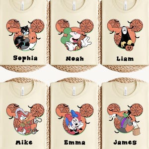Vintage Disney Halloween Characters Shirts, Mickey And Friends Halloween Shirt, Halloween Party Shirts, Disney Family Halloween Shirts