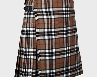 Traditionell Highland Camel of Thompson Tartan Kilt 8 Yard för män | Av Tartan Hub