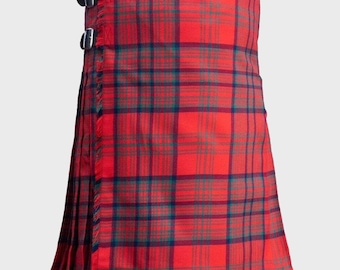 Handmade Matheson Red Tartan Kilt - 8 Yard Acrylic Wool