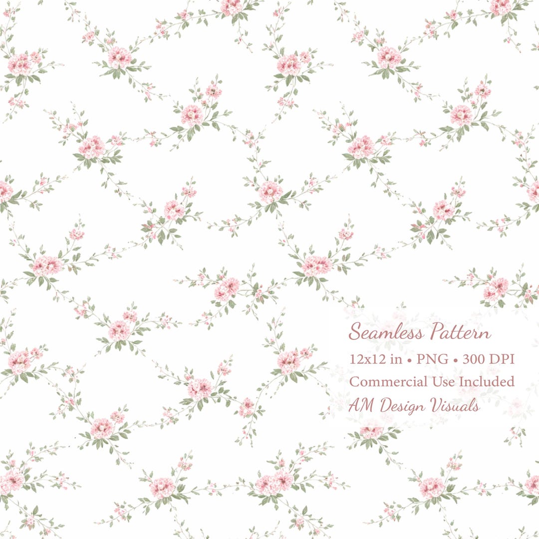 Pink Roses Pattern Paper Pink Floral Digital Paper , Vintage Rose Design - Etsy
