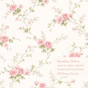 Pink Rose Watercolor Digital paper | (Digital Download)