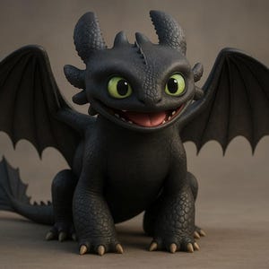 3D Model STL File Baby Toothless Dragon - Birthday Gifts Home Decor - A cute, stylized 3D model of Toothless from How to Train Your Dragon
