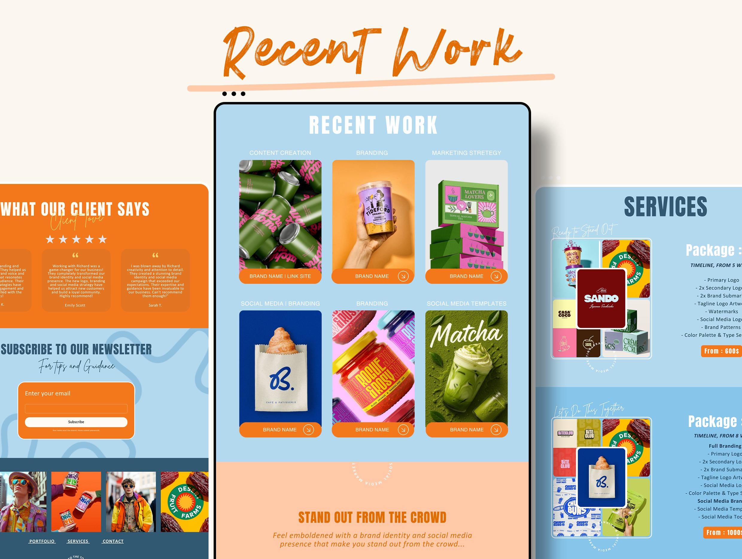 Canva Website Template for Freelancer, Brand Designer, Brand Marketing ...