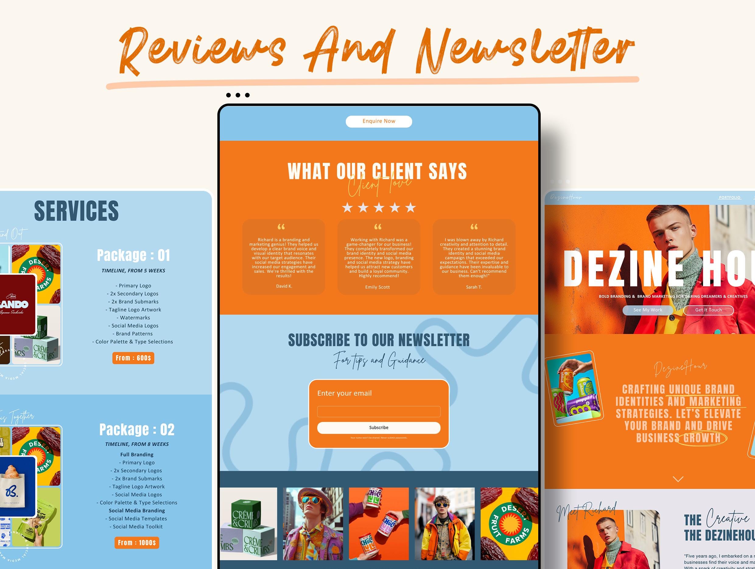 Canva Website Template for Freelancer, Brand Designer, Brand Marketing ...