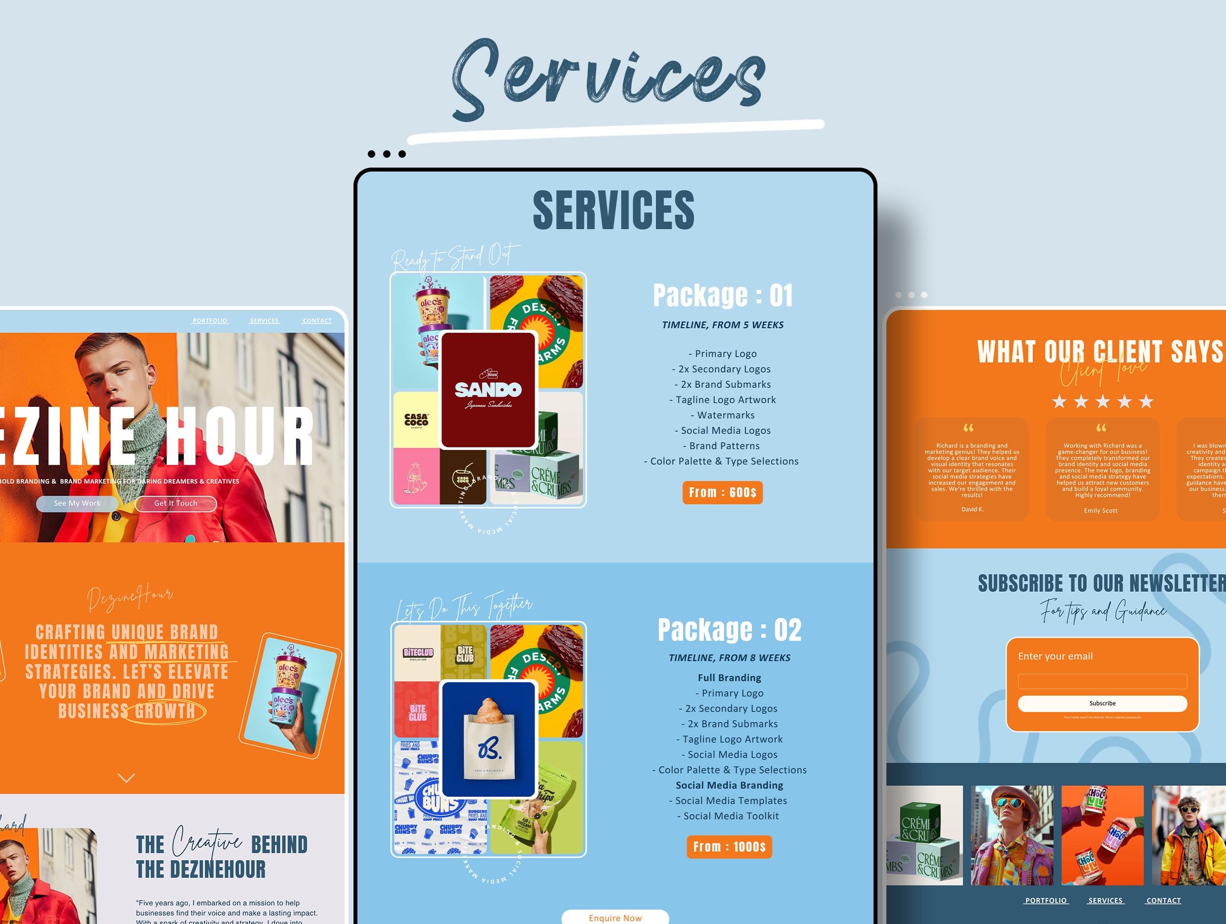 Canva Website Template for Freelancer, Brand Designer, Brand Marketing ...