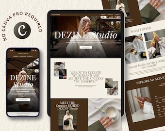 Canva Website Template for Social Media Marketing Manager | Instagram Expert, Editable Landing Page, Link in Bio Website Design