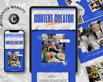 Canva Website Template for Influencers, Bloggers & Content Creators | Service Website Creative Landing Page With Enquiry Form.