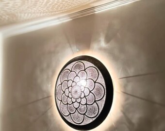 Handmade Moroccan Wall Sconce – Brass, Bronze & Silver Wall Lamp