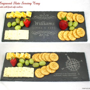 Engraved Photo Slate Tray, Personalized Slate Cheese Board, Wedding Photo, Personalized Wedding Board, Serving Tray, Anniversary Gift image 4