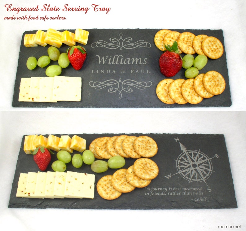 Engraved Photo Slate Tray Personalized Slate Cheese Board Etsy