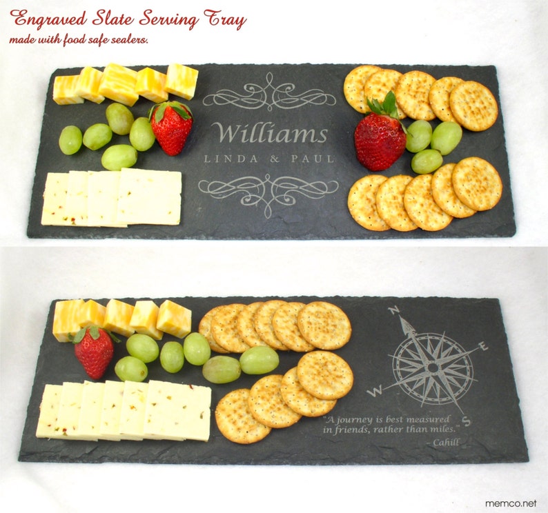 Engraved Photo Slate Tray, Personalized Slate Cheese Board, Wedding Photo, Personalized Wedding Board, Serving Tray, Anniversary Gift image 4