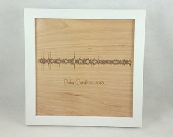 Soundwave Art made from your recording - Baby's First Words - Heartbeat from Sonogram - I DO - Love Note - Gift for Mom - Gift for Dad