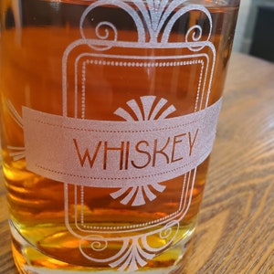 Engraved Liquor Bottles - Decanter - Retro Designs - Home Bar - Whiskey Bottle - Rum - Tequila - Vodka - Vintage Designs