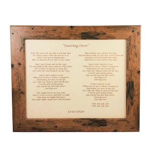 11&quot; x 14&quot; UNFRAMED Wedding Song Lyrics Engraved in Leather - Third Anniversary Gift for Her  3rd Anniversary Gift - Leather Anniversary Gift