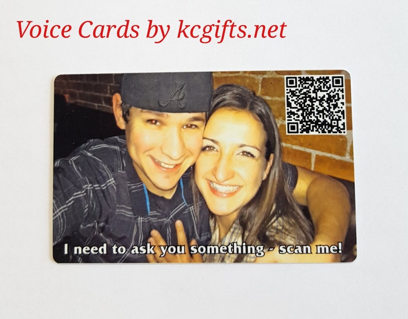 Wallet Note Card Voice Print Wallet Card with Photo and your Voice Recording Wallet Note Card Wallet Card Deployment Gift image 4