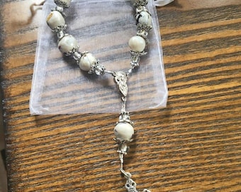 Memorial Flower Rosary Beads - Funeral Flower Bracelet - Wedding Bouquet Bracelet - Funeral Flower Jewelry - Funeral Flower Keepsake
