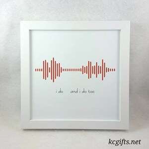 Soundwave Art made from your recording - Gift for Mom - Gift for Dad - Baby&#39;s First Words - I DO - Love Note - Gift for Mom - Gift for Dad