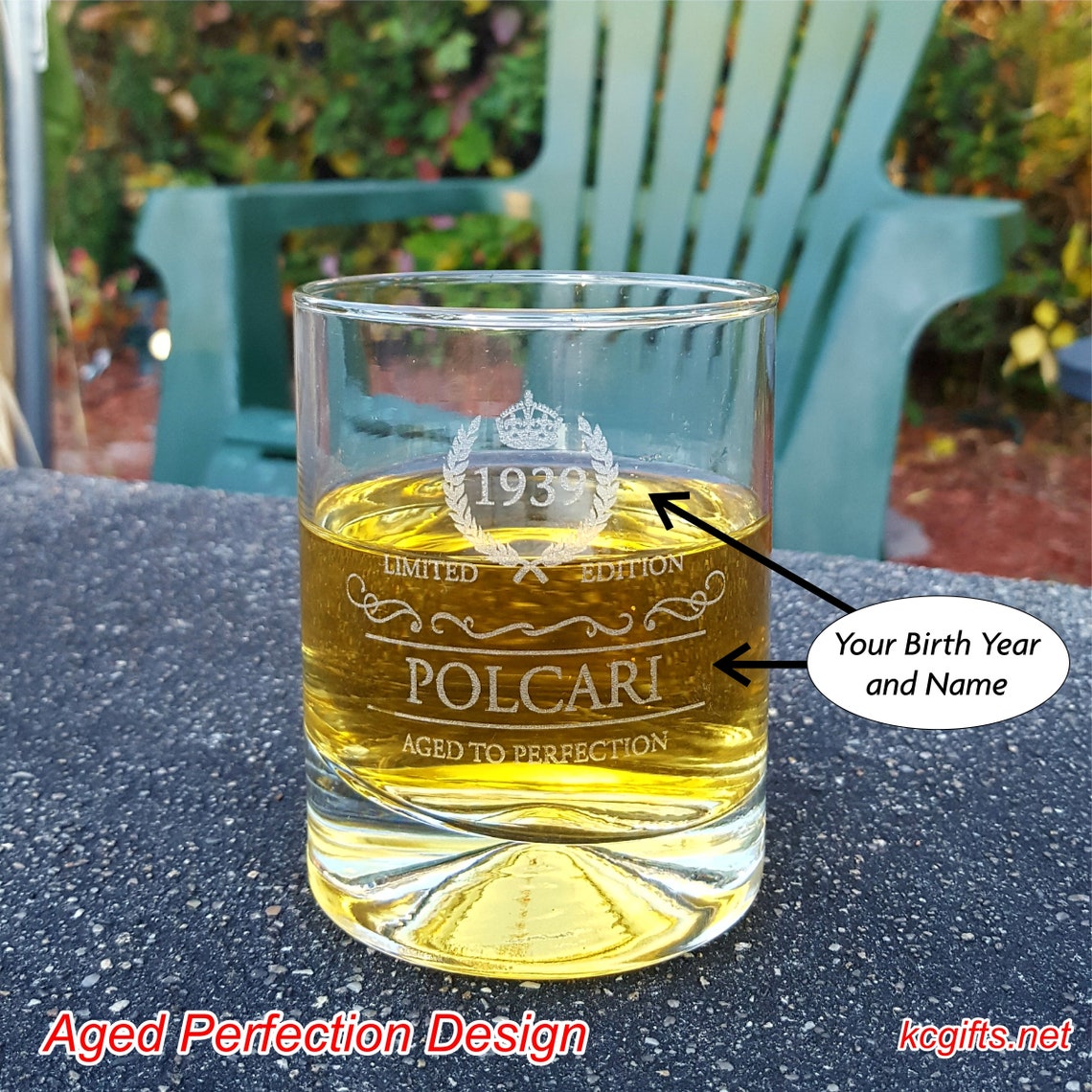 Engraved Birthday Whiskey Glass 40th Birthday 50th Etsy