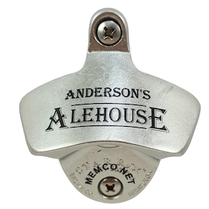 Personalized Bottle Opener, Beer Opener, Groomsman Gift, Best Man Gift, Wall Mount Bottle Opener - Home Bar - NO Capcatcher
