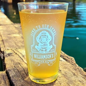 Personalized Pint Glass - Engraved Beer Glass - Golf Gift - 19th Hole - Beer Mug - Beer Glass - Boating - Irish - Fireman - Beer Mug