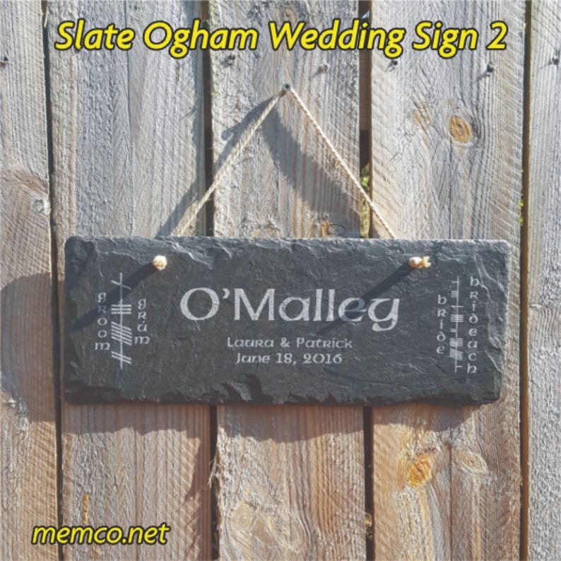 Engraved Slate Sign Ogham Irish Celtic Engraved Slate Sign Etsy