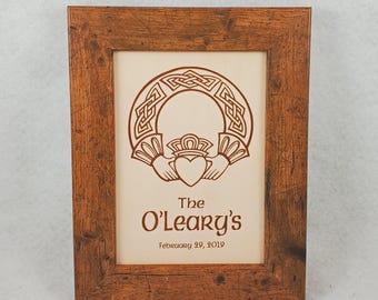 Personalized Leather Name Sign - 3rd Anniversary Gift - Leather Anniversary - Celtic Design - Wedding Gift - Third Anniversary - Wine Sign