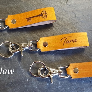 Personalized Leather Keychain - 3rd Anniversary Gift - Gift for Wife - Gift for Husband - Leather Anniversary - 9th Anniversary Gift