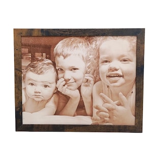 3rd Anniversary Gift for Her, Engraved Leather Photo, Third Anniversary, 3rd Wedding Anniversary, Wedding Photograph, Family Photograph