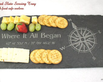 Engraved Slate Cheese Board, Serving Tray, Wedding Gift, Anniversary Gift, Housewarming Gift, Engraved Natural Stone, Engraved Stone