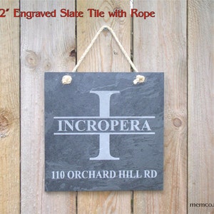 Engraved Slate House Sign - GPS Sign - Family Name Sign - Wedding Gift, Housewarming Gift - Address Sign - Slate Sign - Engraved Stone