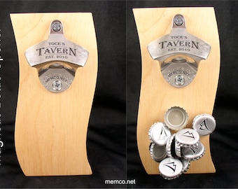 Personalized Magnetic Bottle Opener Barware Set - Personalized Bottle Opener - Beer Opener - Custom Bottle Opener - Wall Mount Bottle Opener