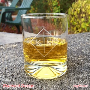 Engraved Whiskey Glass - Monogrammed - 40th Birthday, 50th Birthday, 60th Birthday - Scotch Glass - Groomsmen Gifts - Guy Gift - Dad Gift