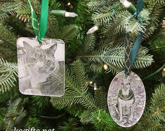 Christmas Ornament engraved with Wedding Photograph, Baby Photo - First Christmas Together - Family Ornament, Dog, Cat, Pet, Baby Photo