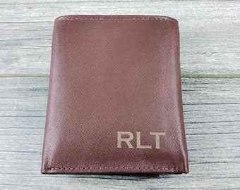 Personalized Men's Leather Wallet - Monogrammed Leather Wallet - RFID Lining - Bifold Wallet made from Premium Leather - Groomsman Gift