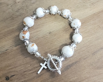 Add a Cross to a Memorial Flower Bracelet - Funeral Flower Bracelet - Wedding Bouquet Bracelet - Flower Jewelry - Funeral Flower Keepsake