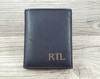 Guy Gift for Christmas Personalized Men's Leather Wallet - RFID LINING - *Monogrammed Leather Wallet - Bifold Wallet  - Groomsmen Gifts