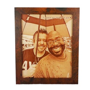 Photograph Engraved in REAL LEATHER - Wedding, 3rd Anniversary or Family Photos Engraved into Leather Anniversary Gift - Third Anniversary