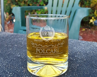 Engraved Birthday Whiskey Glass - 40th Birthday, 50th Birthday, 60th Birthday - Scotch Glass - Groomsmen Gifts - Guy Gift - Dad Gift