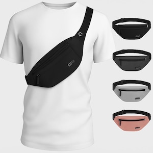 Crossbody Fanny Pack Waterproof Waist Bag, Multiple Pockets Unisex Travel Belt Bag, Running Hiking Festivals bag, Christmas Gift Bag