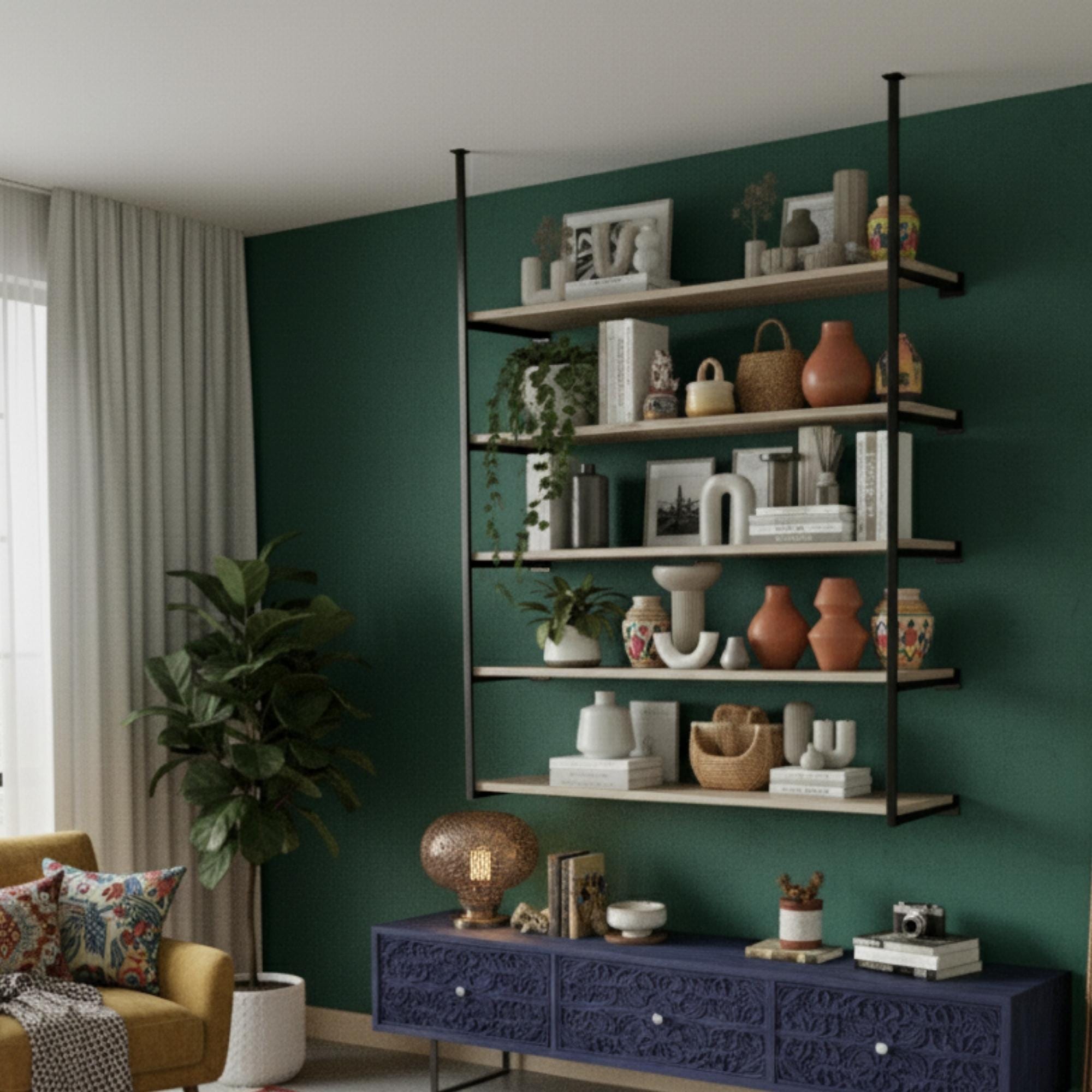 Contemporary Ceiling Mounted Metal Shelf - Versatile Floating Unit for ...
