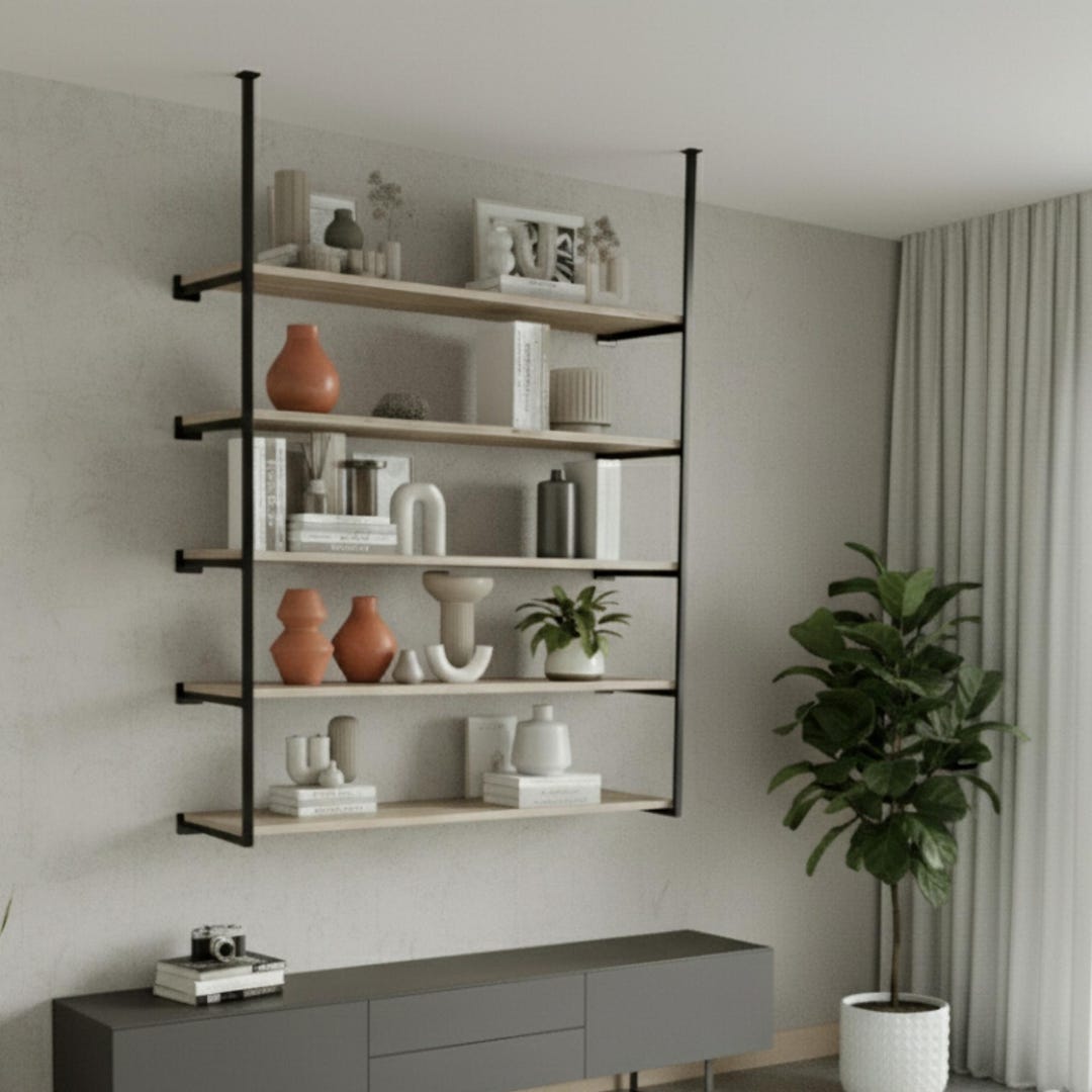 Contemporary Ceiling Mounted Metal Shelf - Versatile Floating Unit for ...